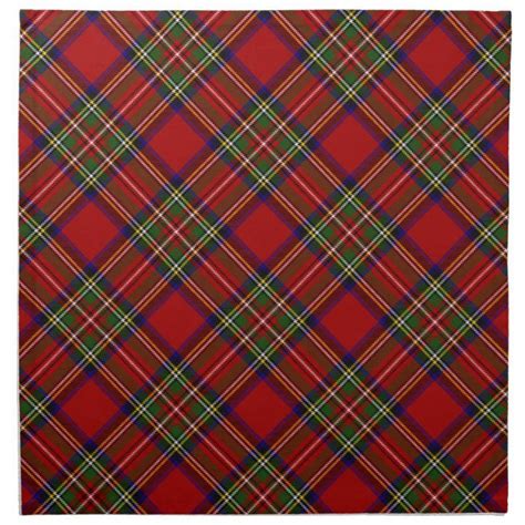 Royal Stewart Scottish Tartan Clan Plaid Pattern Cloth Napkin Plaid
