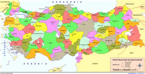 Harita üzerinden istediğiniz ilin üstüne tıklayarak, o il ile ilgili sitedeki tüm konu başlıklarını görebilirsiniz Türkiye Mülki İdare Haritası (Dilsiz & Renkli): İl Ve İlçe ...