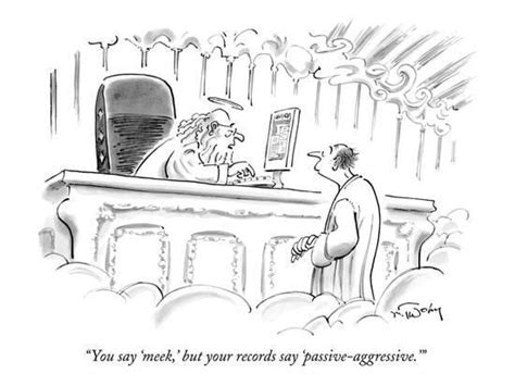 You Say Meek But Your Records Say Passive Aggressive New Yorker Cartoon Premium Giclee