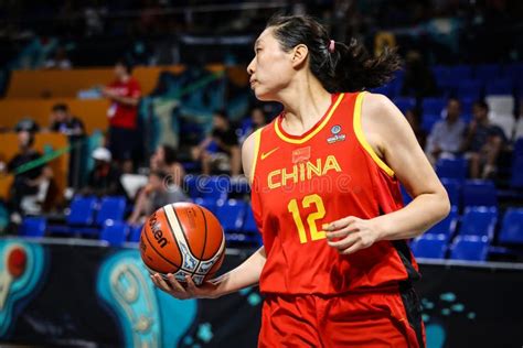 China Basketball Player Li Meng During Basketball Match China Vs