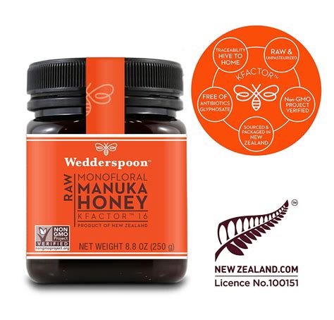 Wedderspoon Raw Premium Manuka Honey KFactor Oz Genuine New Zealand Honey Traceable