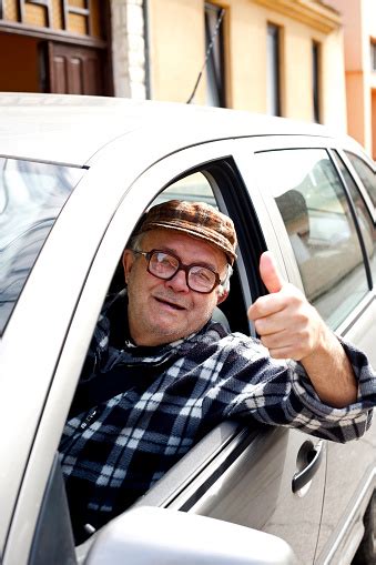 Happy Old Man Driving A Car Stock Photo Download Image Now Driving