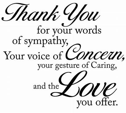 Sympathy Words Thank Quotes Funeral Caring Cards