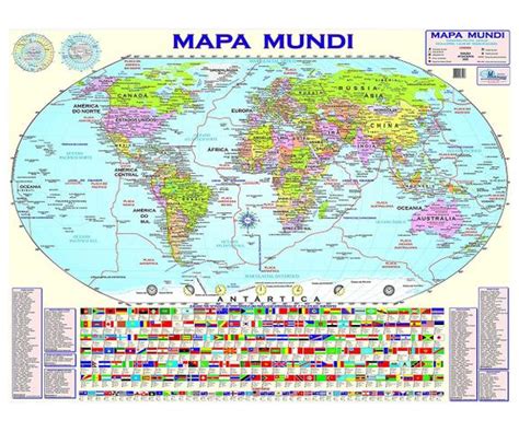 Mapa Mundi Planisf Rio Pol Tico Escolar Gigante Atualizado Multimapas