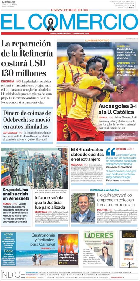 Portada Lunes 25 de Febrero-El Comercio (Ecuador ...