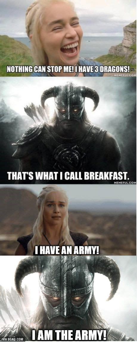 Daenerys Vs Dragonborn Hehehe Skyrim Skyrim Funny