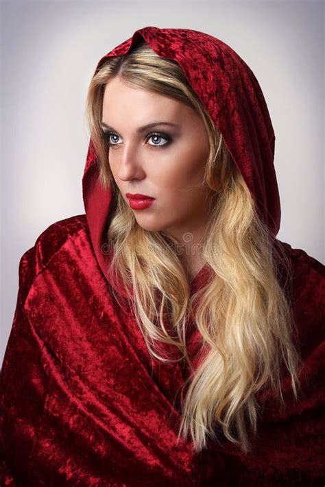 Woman With Red Hood And Cape Stock Image Image Of Gothic Gorgeous