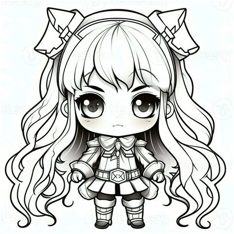 Anime Girl Coloring Pages 26672880 Stock Photo At Vecteezy