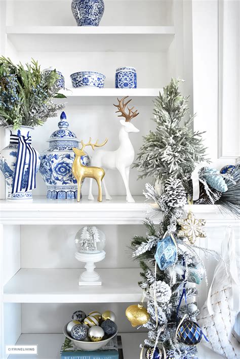 Find more home decor ideas by exploring our pinterest boards where you can find more inspiration. CHRISTMAS HOME TOUR : LIVING ROOM WITH BLUE, WHITE AND GOLD