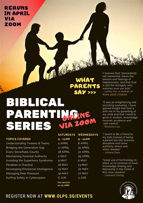 Biblical Parenting Series Online April Church Of Our Lady Of