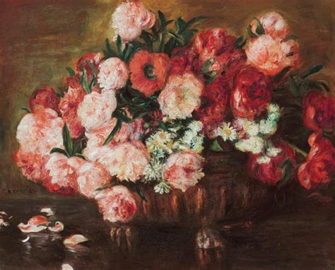 Still Life With Peonies Pierre Auguste Renoir As Art Print Or Hand