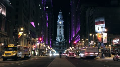 Philadelphia City Hall Timelapse At Night Youtube