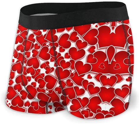 Red Valentine Sweetheart Valentines Day Men Breathable Boxer Brief Stretchy Underwear With Flex