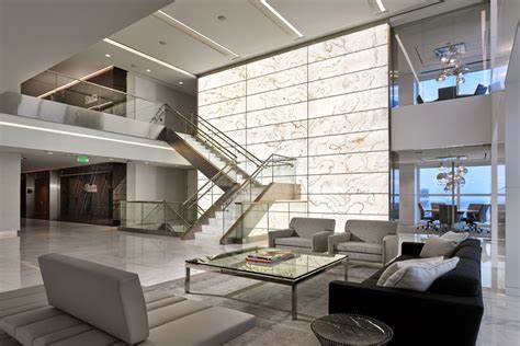 Backlit Onyx Lobby Feature Wall 3 Stories Gpi Design