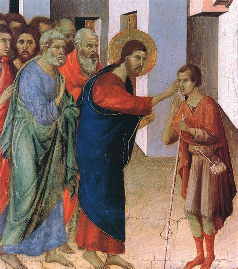 Healing The Man Born Blind Fragment 1308 1311 Duccio