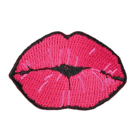 Flirty Lips Embroidered Patch Lip Patch Embroidered Patches Cute