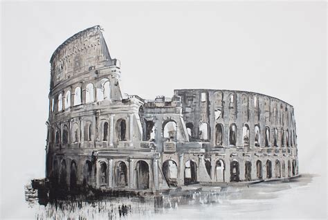 The Coliseum Acrylic Painting Original Art Colosseum Etsy
