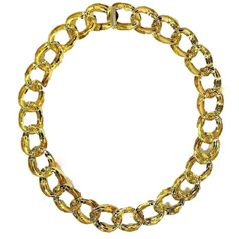 Henry Dunay Hammered Gold Link Necklace For Sale At 1stdibs