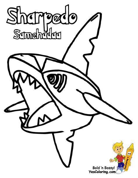 Pokemon Sharpedo Coloring Page Coloring Home