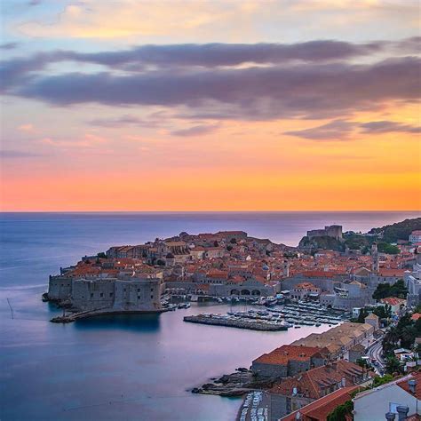 Beautiful Sunset In Dubrovnik Croatia Travel Photos Beautiful