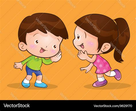 Cute Children Talk And Listening Royalty Free Vector Image
