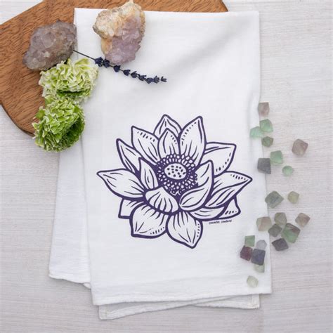 Lotus Tea Towel