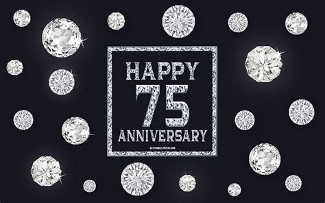 75th Anniversary Diamonds Gray Background Anniversary Background