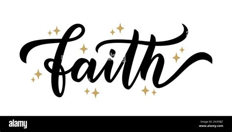 Faith Word Motivation Quote Christian Religious Calligraphy Text