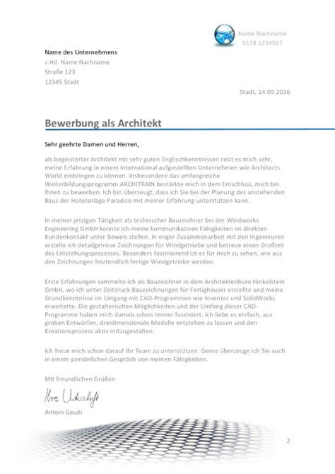 Bewerbungsschreiben Architekt / Architektin | JobGuru