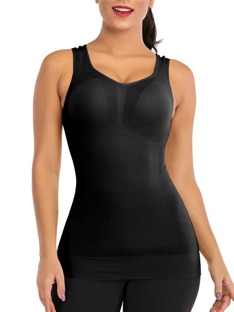 SAYFUT Women S Compression Shapewear Waist Trainer Slimming Vest With