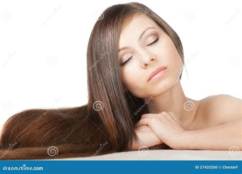 Woman Portrait With Long Hair Stock Photo Image Of Attractive