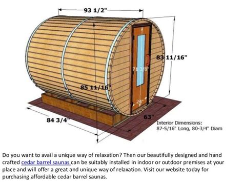 Install Unique Cedar Barrel Saunas