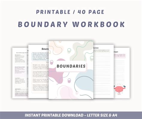 Boundary Workbook Personal Boundary Worksheets Therapy Worksheets Healthy Relationships