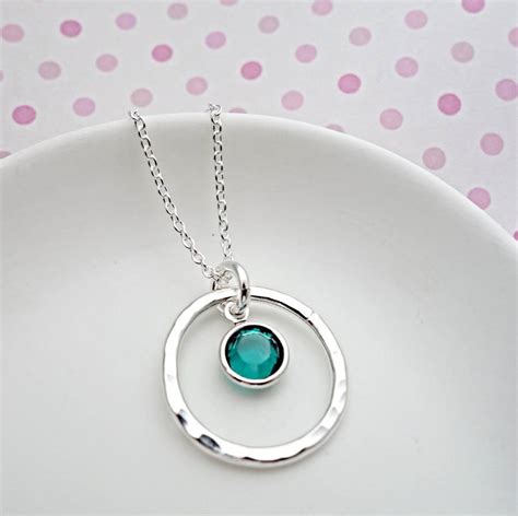 Emerald Crystal Circle Necklace By Sophie Jones Jewellery