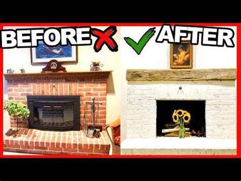 Brick fireplace refinish - YouTube