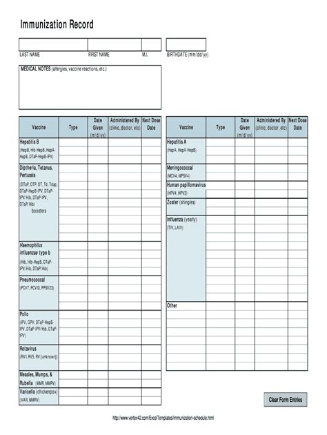 Printable Immunization Record Forms Complete With Ease Airslate Signnow