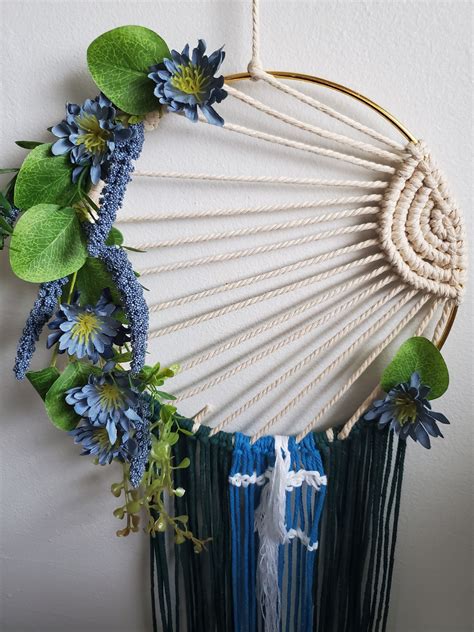 Macrame Dream Catcher Wreath Wall Art Etsy