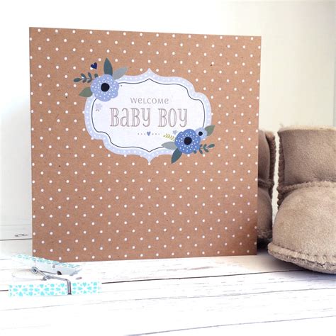 Welcome Baby Boy Card By Aliroo