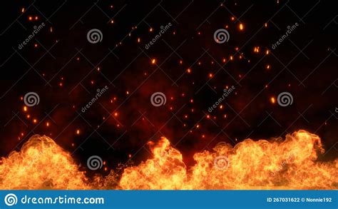 3d Illustration Fire And Burning Embers Glowing Fire Glowing