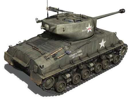 M4a3e8 Sherman Easy Eight Rice Red Devils 3d Model Cgtrader