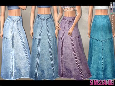 Sims 4 Ccs The Best Denim Maxi Skirt By Sims2fanbg
