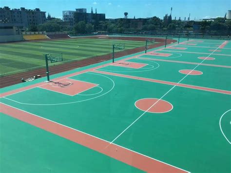 Seamless Rubber Basketball Court Flooring Polyurethane Resin Soft