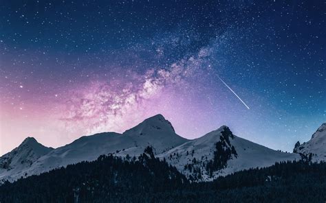 Night Sky Stars Comet Mountains 4k 3840x2160 35 Wallpaper