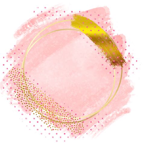 Bingkai Modern Emas Dengan Latar Belakang Efek Cat Air Nude Rose Brush