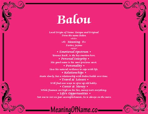 For example, kemeja (shirt) merah (red) means red shirt. Balou - Meaning of Name