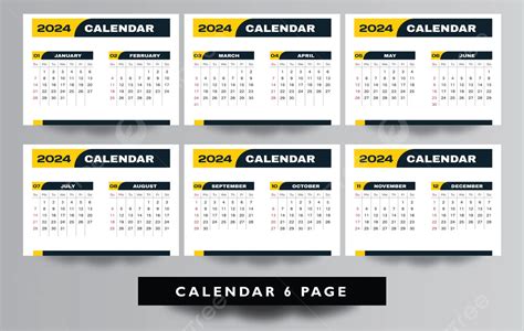 Free Premium Calendar 2024 Template Design Vol 27 Vector Template