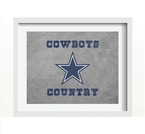 Dallas Cowboys Country Cowboy Star Texas Wall Print Art Decor Etsy