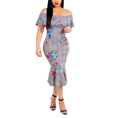 Chamsgend Women Sexy Slash Neck Stripe Printing Tighten Package Hip Dress Woman Dress 2018