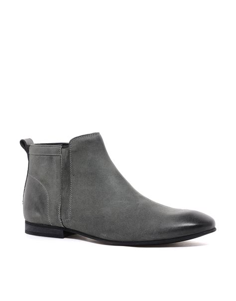 These are the men's grey chelsea boots that can be worn spring through fall. Asos Chelsea Boots in Leather in Gray for Men (Grey) | Lyst