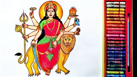 How To Draw Durga Maa Step By Step Easy Durga Maa Drawing Draw Step